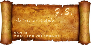 Fürster Sebő névjegykártya
